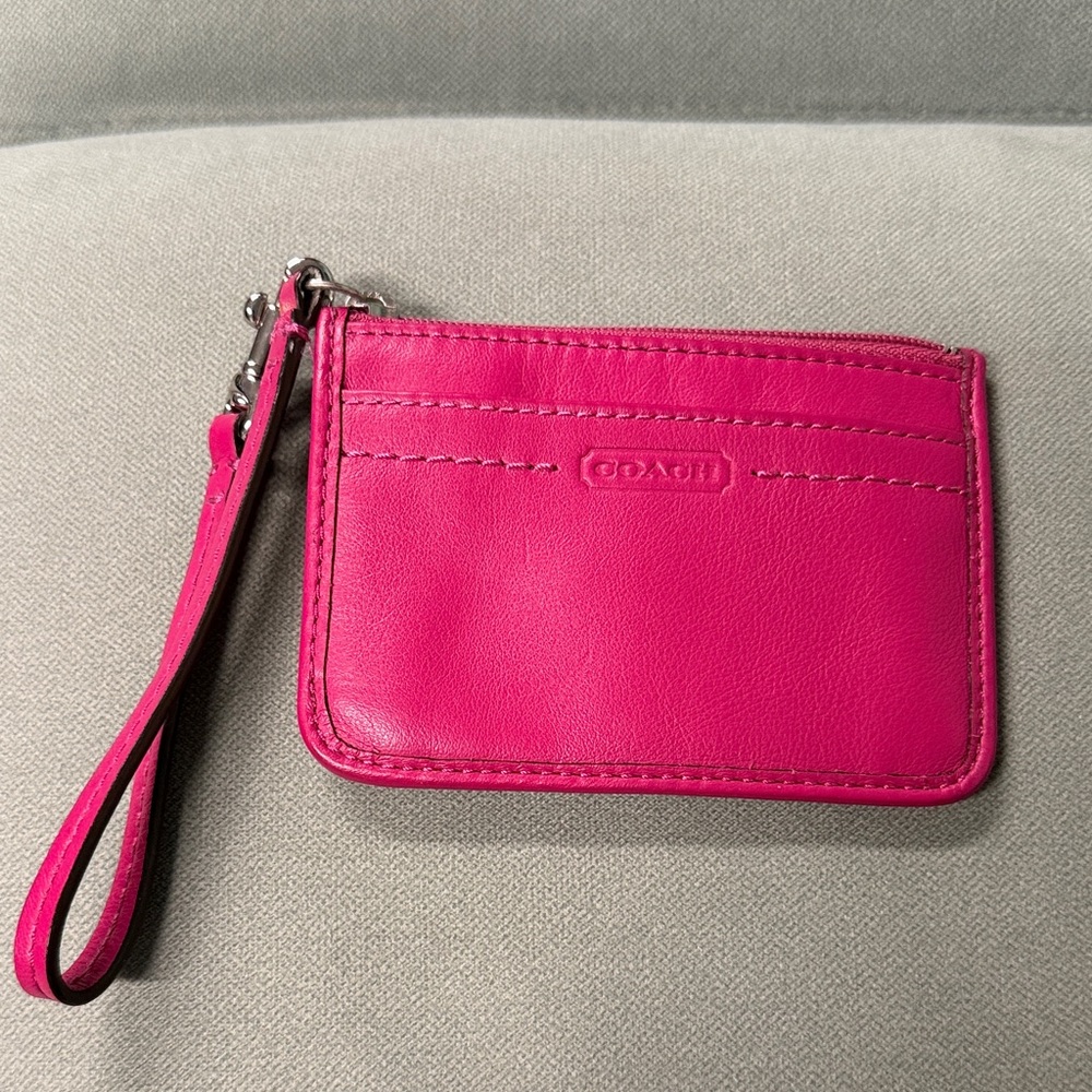 COACH CAMPBELL LEATHER MINI ID SKINNY CREDIT CARD KEYCHAIN WRISTLET #F50167 - Picture 4 of 10